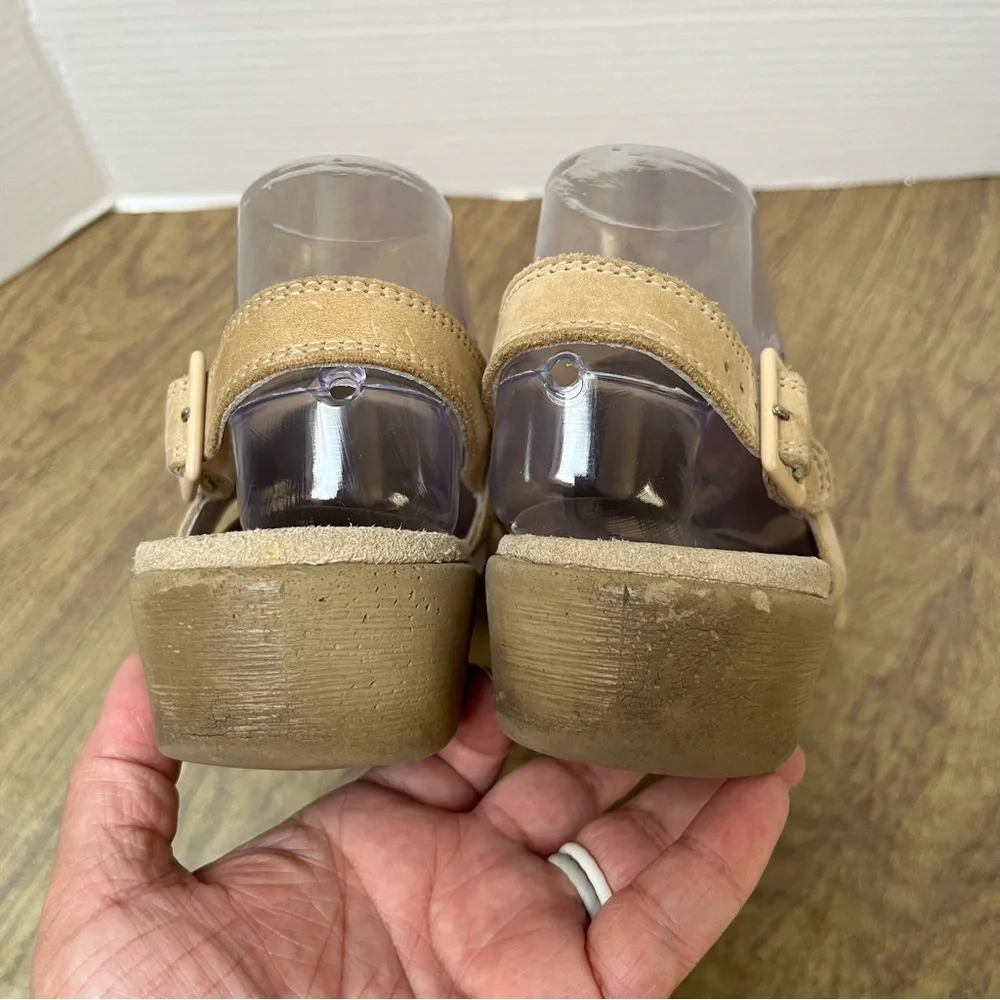 ECCO Beige Leather Wedge Sandals Size 39
